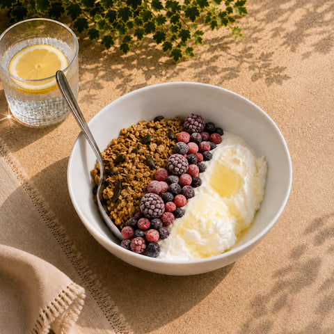 Granola cu iaurt grecesc, miere și fructe de pădure, pentru mic dejun – Vive! Pipera