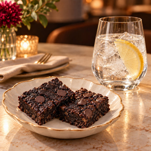 Brownie cu ovăz și ciocolată neagră, tăiat cuburi – Vive! Pipera