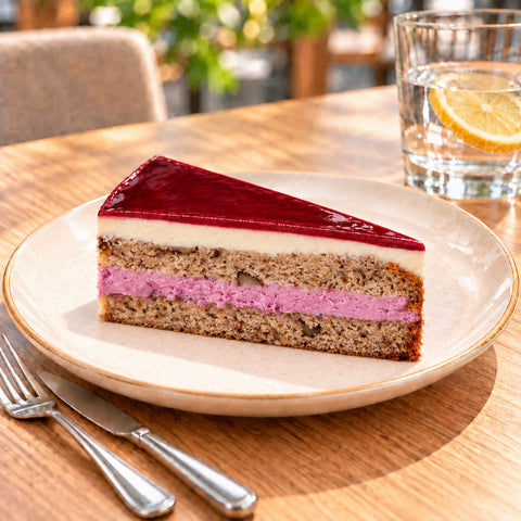Felie de tort cu gust de zmeură și vanilie – Vive! Pipera